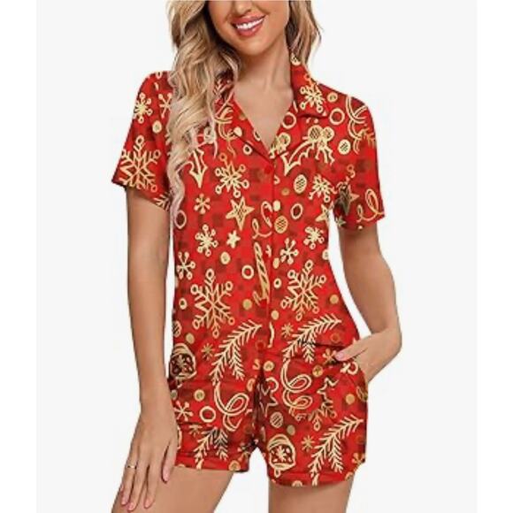 Leikar Women's Size Small Button Down 2-Piece Pajama Set Red NWOT - Picture 10 of 10